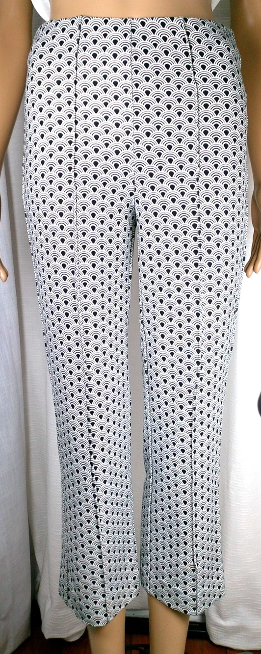 Jules Leopold Pull On Pants Geometric Slim Straight Ankle Stretch Minimalist Sm
